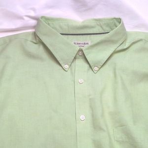 St. John's Bay Shirt Adult 3XLT Button Up Short Sleeve Men's Green Casual Men.